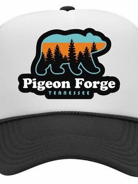 Pigeon Forge Tennessee Foam Mesh Snapback Cap Hat Black Bear